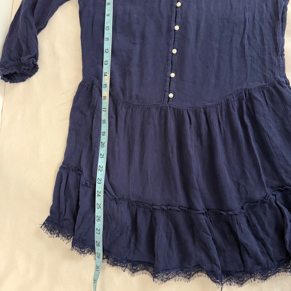 Aerie Blue Long Sleeve Peasant Mini Dress Size X Small - Picture 10 of 10